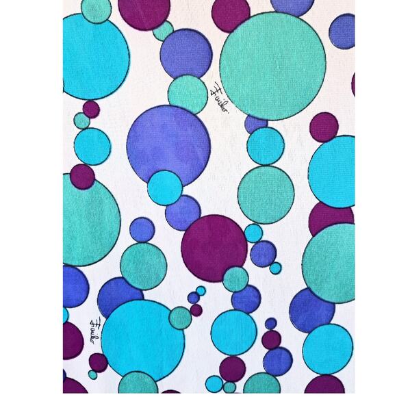 Vintage Emilio Pucci for Formfit Nylon Caftan Maxi Dress Small Blue Bubble Print - Picture 9 of 14